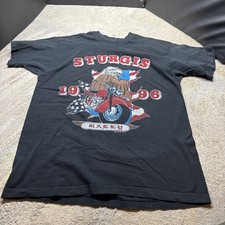 VTG Sturgis Eagle On Bike Black Hills 1996 Made in USA Single Stitch Shirt XL