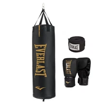 Durable Heavy Duty Boxing Punching Bag Kit Elite Cardio Gloves Hand Wraps 100 Lb