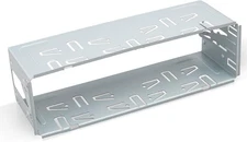 NuIth Universal Single Din Stereo Radio Replacement Fitting Cage Kit, Silver 