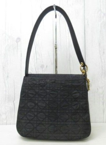 Christian Dior Lady Dior Cannage Shoulder Bag, Black Women's Auth