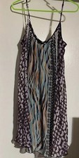 Women’s Express Colorful Printed Sleeveless Slip Dress Lined Size Medium