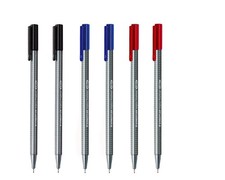 Triplus Fineliner 0.3mm Point Assorted Colors Black Red Blue Ink Pens 6 PCS