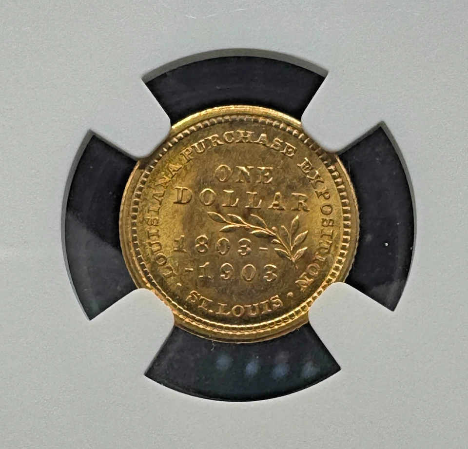 1903 McKINLEY LOUISIANA PURCHASE COMMEMORATIVE GOLD DOLLAR NGC MS67 09XEGA25 - Image 4 of 4