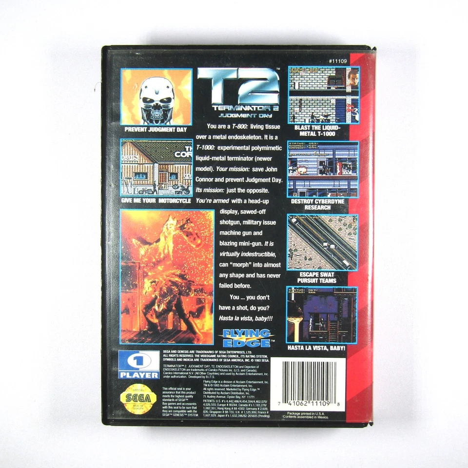 Terminator 2 Sega Genesis Tested CIB Complete In Box - Image 2 of 4