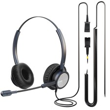 Wired Office Deskphone Landline Phone Headset with Microphone, RJ9 Noise-canc...