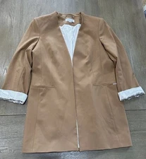 Calvin Klein Women's Open Long Blazer Rolled Cuffs  SZ 16 NWOT
