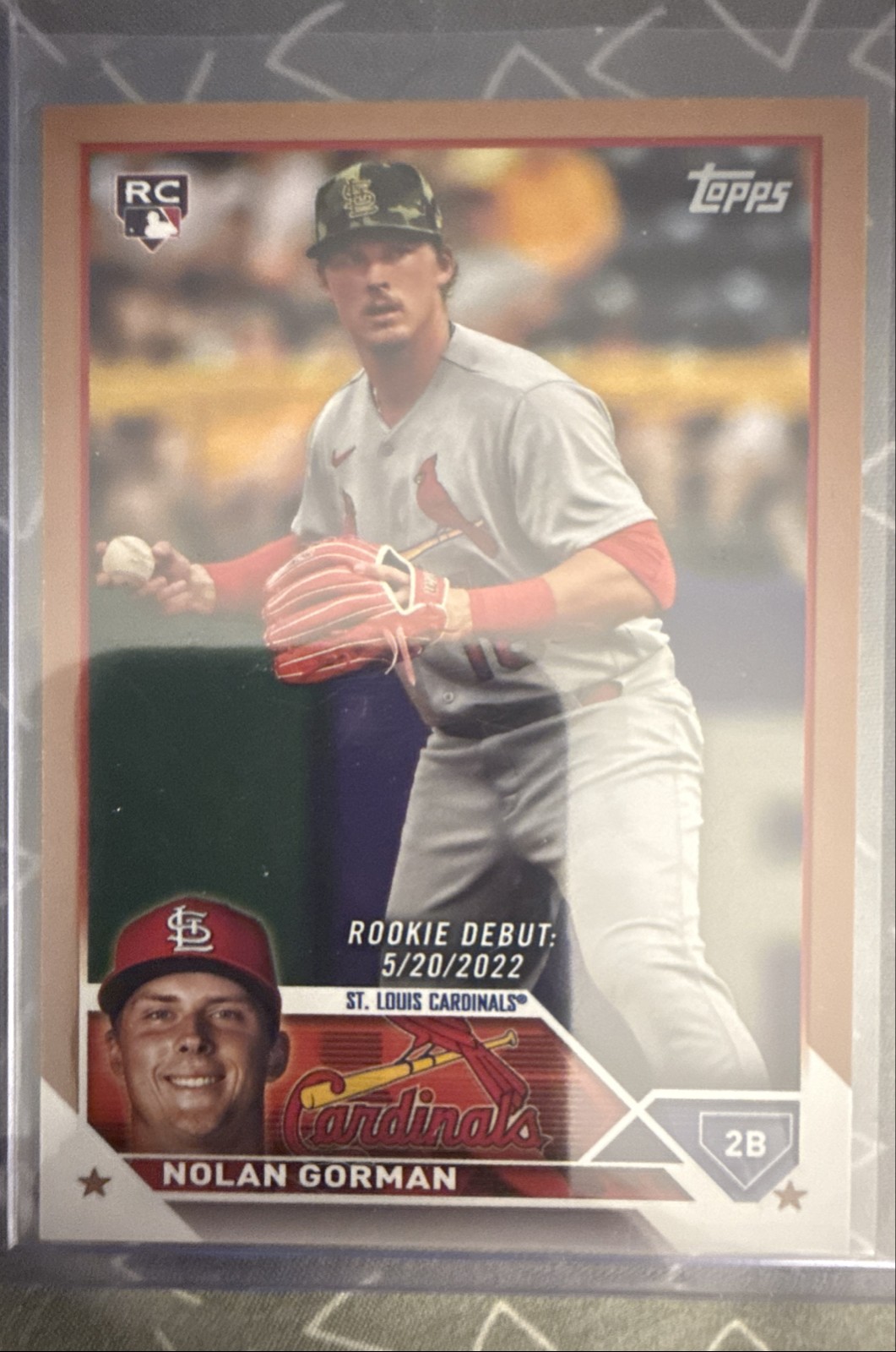 2023 Topps Update Series - Rookie Debut Nolan Gorman #US212 Gold /2023 (RC)