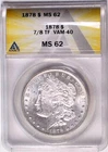 1878 P 7/8TF ANAC MS62 VAM 40 7/8 TF Variety Broken M and N Morgan Sliver Dollar