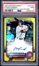 2025 BOWMAN DRAFT CHROME PROSPECT AUTOS #CPA-EC ETHAN CONRAD 69/75 PSA 9