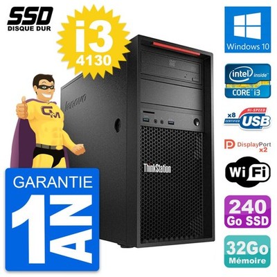 PC Tour Lenovo ThinkStation P300 Core I3-4130 RAM 32Go SSD 240Go Windows 10 Wifi