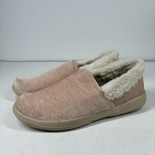 Vionic Clare Women  s US 8 Pink Velvet Faux Fur Orthotic Slippers House Shoes