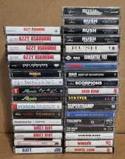 Huge Lot of  32: 1970's-1990's Cassette Tapes   Classic Rock/Rock/Metal/Pop