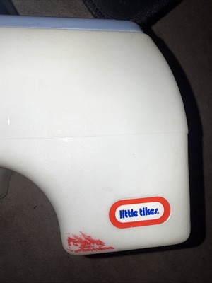Vintage 1985 Little Tikes Kids Blue & White Step Stool Made In USA