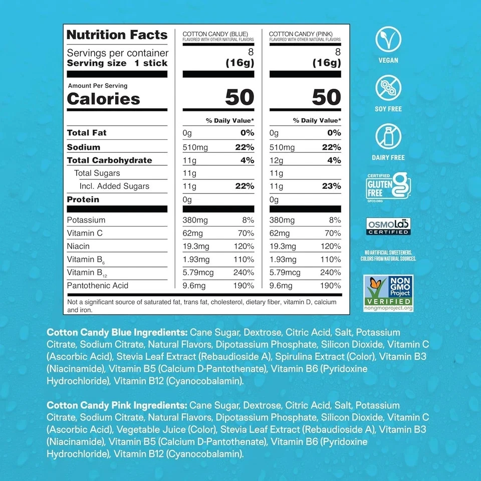 Liquid I.V. Multiplicador de hidratación - Mezcla de bebidas electrolitas en polvo, algodón de azúcar Foto 2 de 4