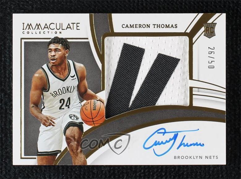 2021-22 Panini Immaculate Premium 26/50 Cameron Thomas RPA Rookie Patch Auto RC