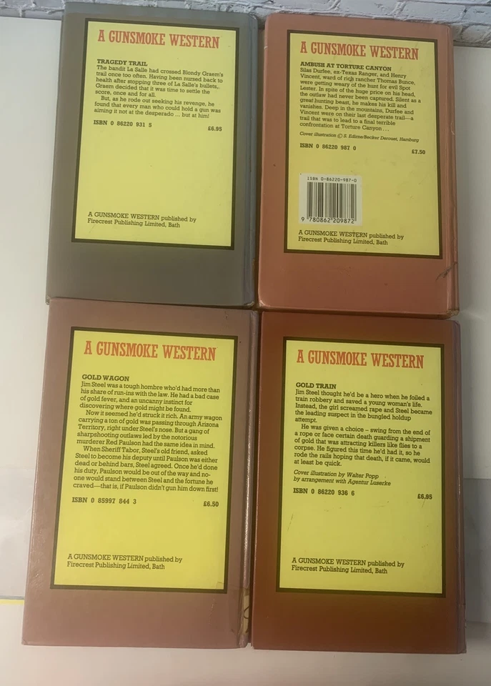 Gunsmoke Western Hardcovers x 4 Bundle Job Lot Jess Cody Max Brand B64 - Image 3 of 4