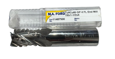 M.A. Ford 7/8'' Carbide Chip Breaker End Mill 4 Flute TuffCut USA Made