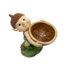 Garden Bird Bath for Parakeets and Cockatiels Cartoon Figurine Bird Waterer