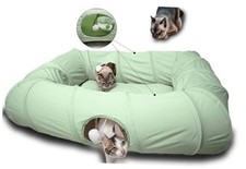 4 Ways Shuttled XL Cat Tunnel Bed for Indoor Cats Peekaboo Extra Large Green