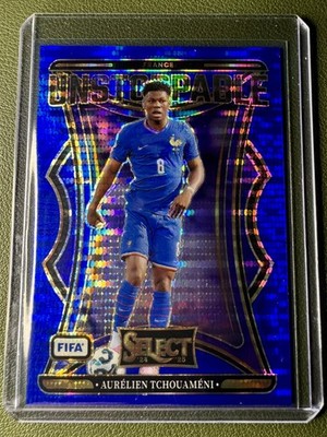 2024-25 Panini Select FIFA #21 Aurelien Tchouameni Unstoppable Blue Pulsar