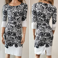 Dolce & Gabbana Floral Lace Print Sheath Pencil Bodycon Italy Dress IT36