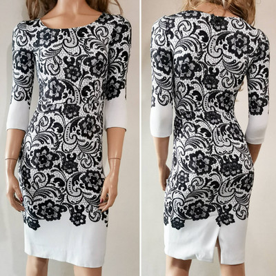 Dolce & Gabbana Floral Lace Print Sheath Pencil Bodycon Italy Dress IT36