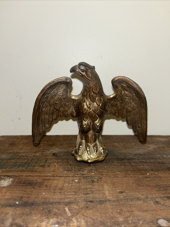 Puntale Per Asta Portabandiera Con Aquila In Bronzo Antico - Foto 4