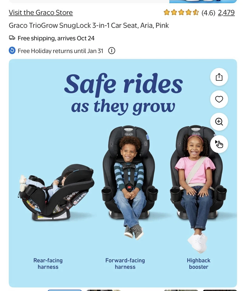 Asiento de coche convertible 3 en 1 Graco Triogrow Snuglock, Warren Foto 3 de 4