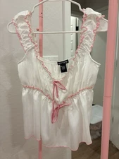 Hot Topic White And Pink Girly Coquette