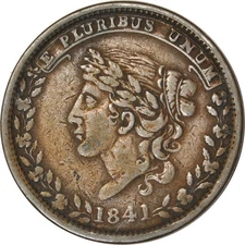 HTT 1841 Hard Times Token Specie Payments Suspended HT-68 5/10/1838 XF K19123