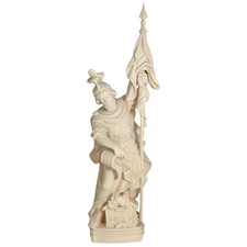 Hl. Florian Holzfigur 33 cm natur • 45,5 cm mit Lanze • Grödnertal • Feuerwehr