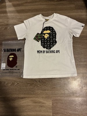 A Bathing Ape BAPE MCM By Bathing Ape Ape Head Logo Graphic Tee White L
