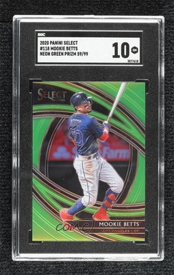2020 Panini Select Premier Neon Green Prizm 59/99 Mookie Betts #118 b4d