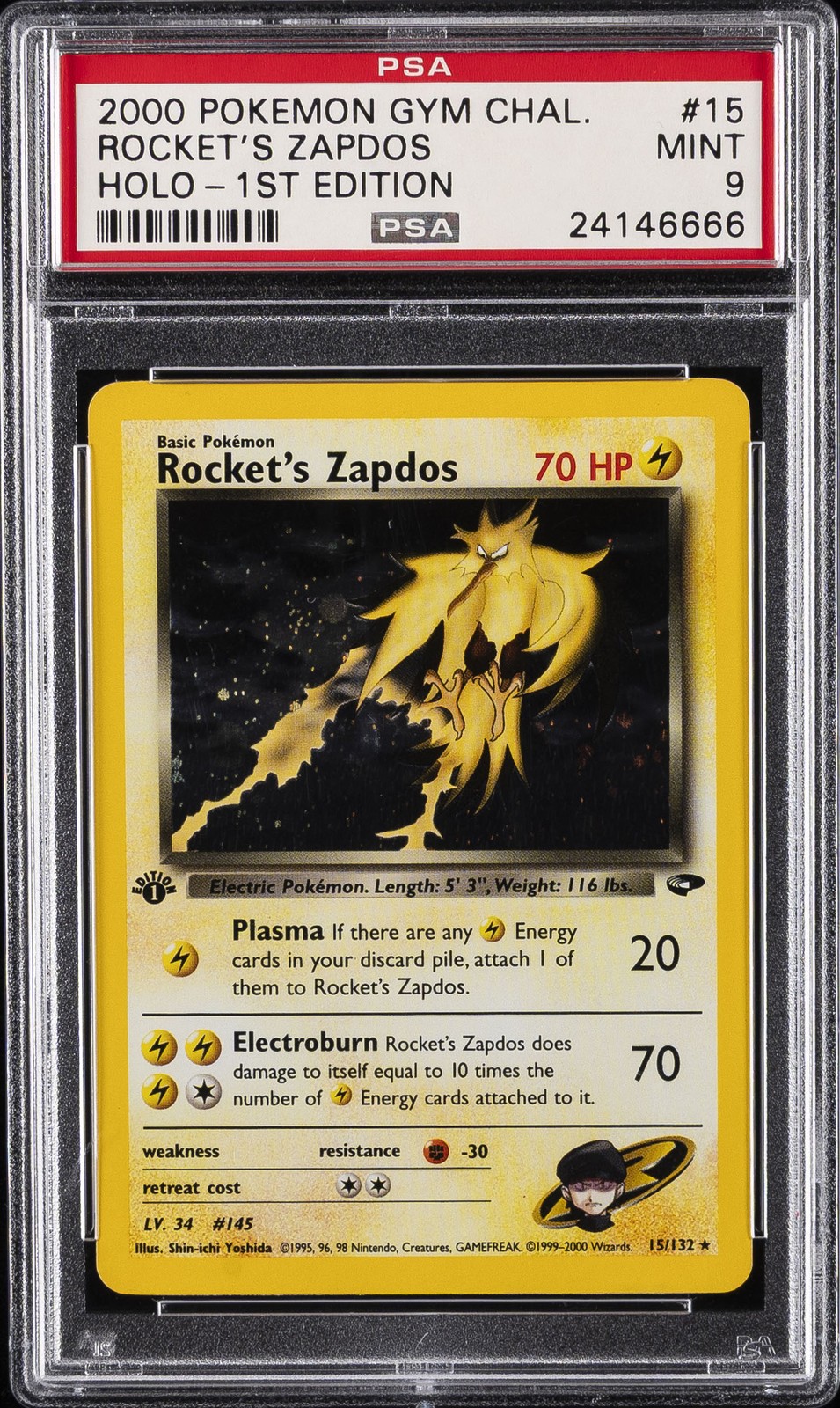 Rocket's Zapdos 1st Edition #15