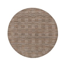 6'x6' Brown Hand Loomed Modern Grid Pattern Polyester Round Oriental Rug 92195