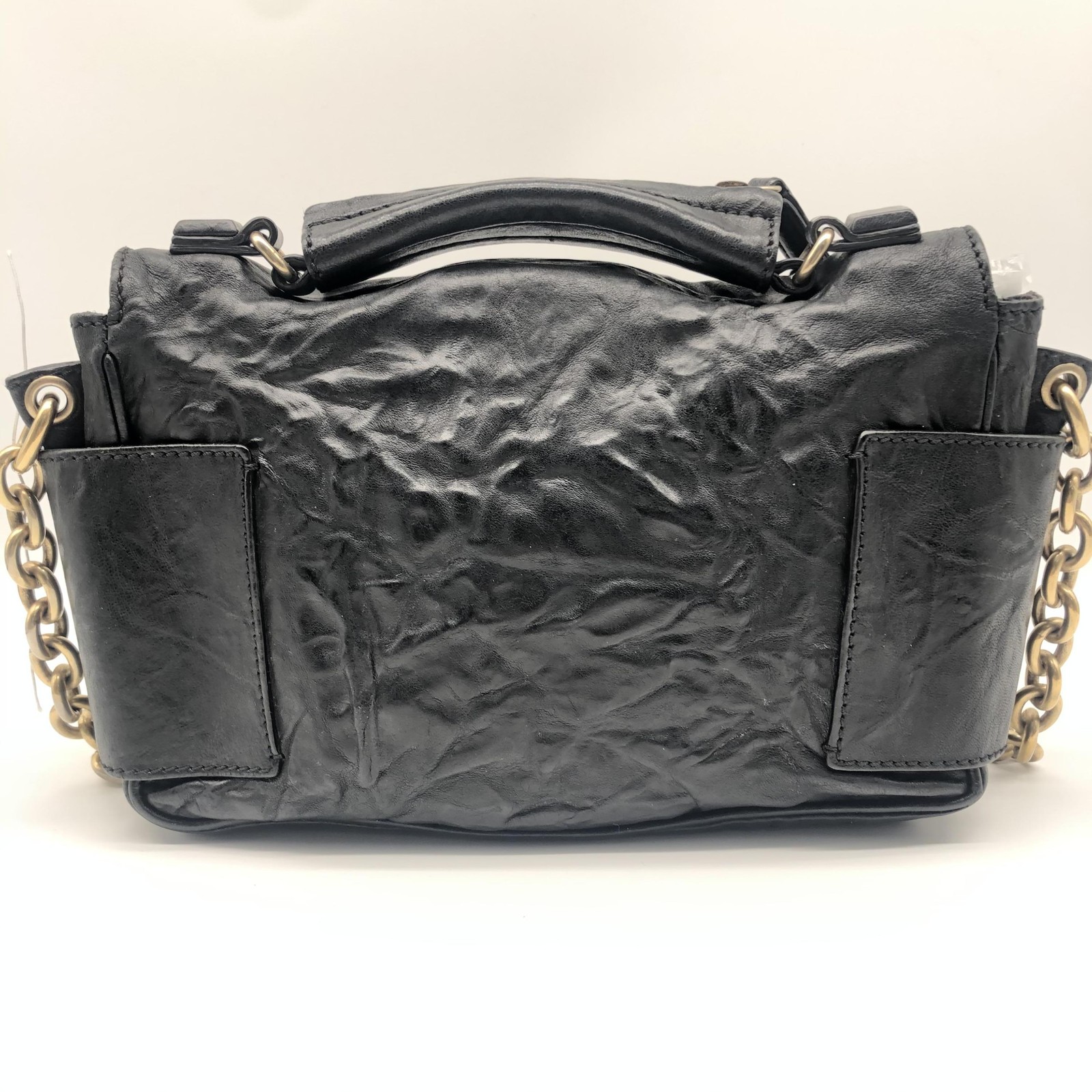 Black Wrinkled Sheepskin Leather Medium Pandora Bag - ## image 2