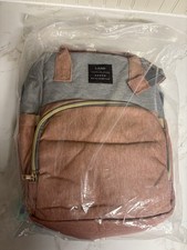 Baby Diaper Bag Backpack Gray With built in Bassinet/Crib Changing Station USB