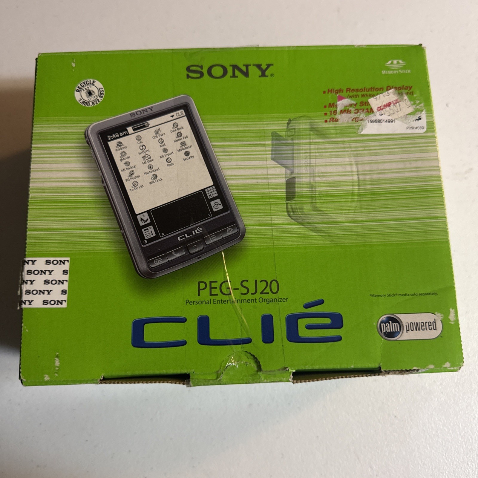 Sony Clie PEG-SJ20 Personal Entertainment Organizer W/ Box Tested & Working