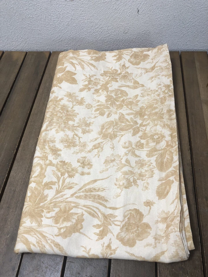 1 cortina apagada Pottery Barn Sorrel Toile 50x84" cortina dorada forrada de algodón usada en excelente estado Foto 3 de 4