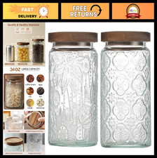 Airtight Vintage Glass Jar with Lid - Candy, Coffee, Food Storage Canister Set