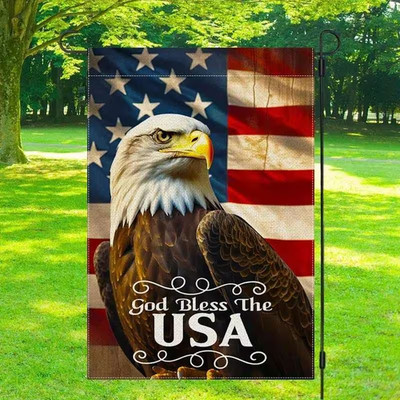 American Bald Eagle ''God Bless The USA'' Garden Flag