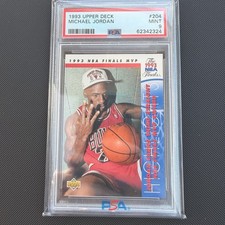 1993-94 Upper Deck 204 Michael Jordan PSA 9 Graded Card NBA Finals MVP Highlight