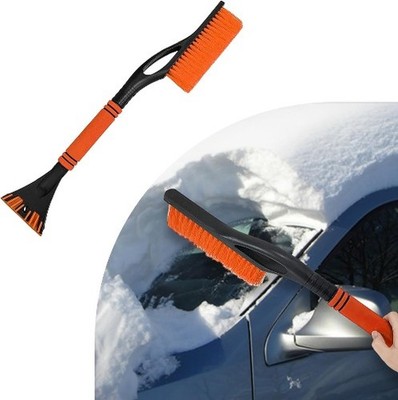 24 Inch Snow Scraper and Brush, Detachable Scratch Free Ice Scra Color: Orange