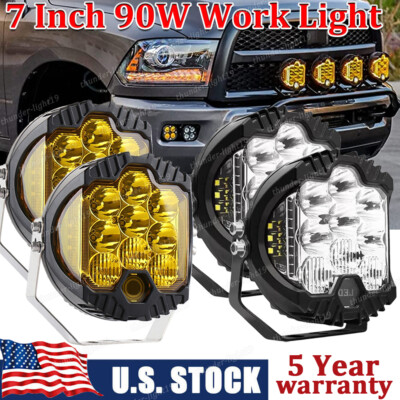 7inch 90W Car LED Work Pods Light For Spot Flood Combo Fog Lamp Offroad Driving