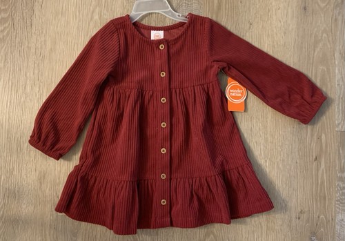 (NWT) Wonder Nation Girl Size 18 Months Maroon Corduroy Fall/ Winter Dress