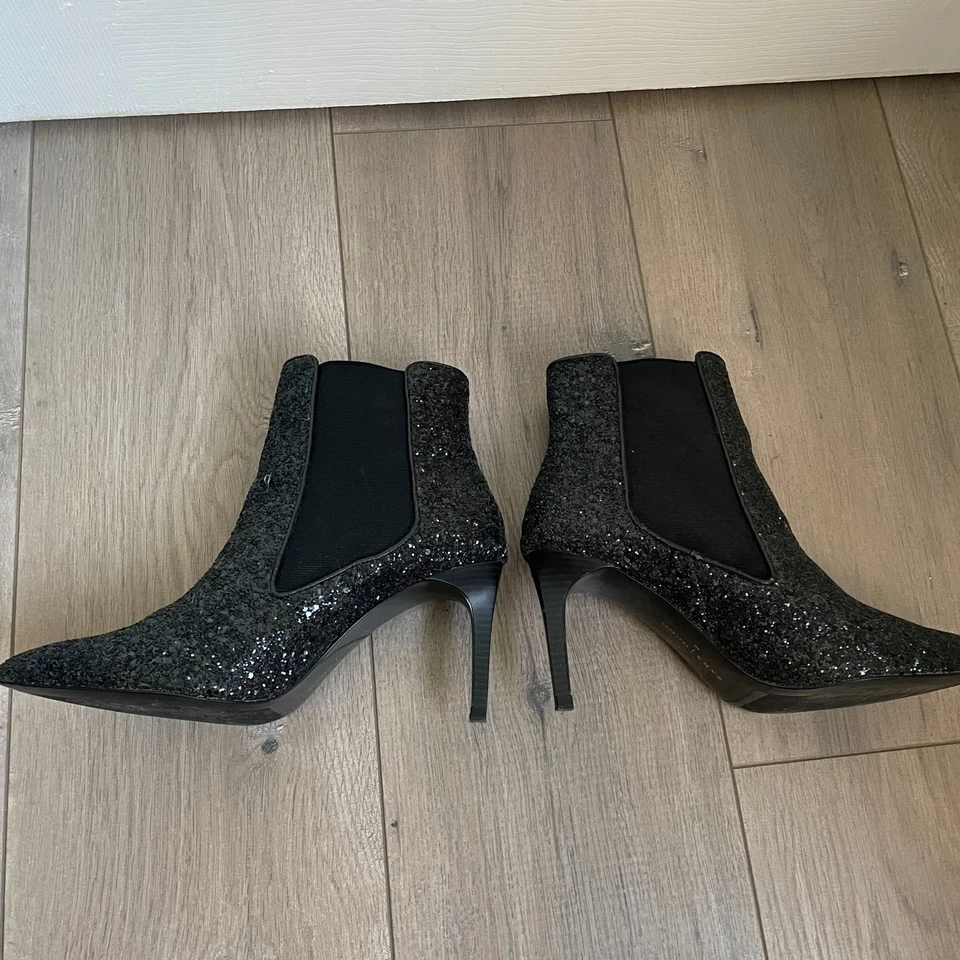 Zara Meteor black sparkly glitter High Heel stiletto Booties boots size US 9 - Image 3 of 4
