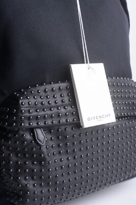 GIVENCHY Unisex Bookbag CI Back Pack Black Large Studded Canvas Leather NWT GIVENCHY Unisex Bookbag CI Back Pack Black Large Studded  main image 3