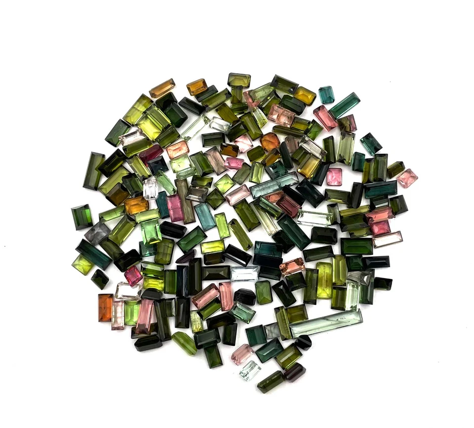 Lote de 15 piezas de piedras preciosas sueltas corte baguette de turmalina natural de 10 quilates 4*6-4*9 mm Foto 4 de 4