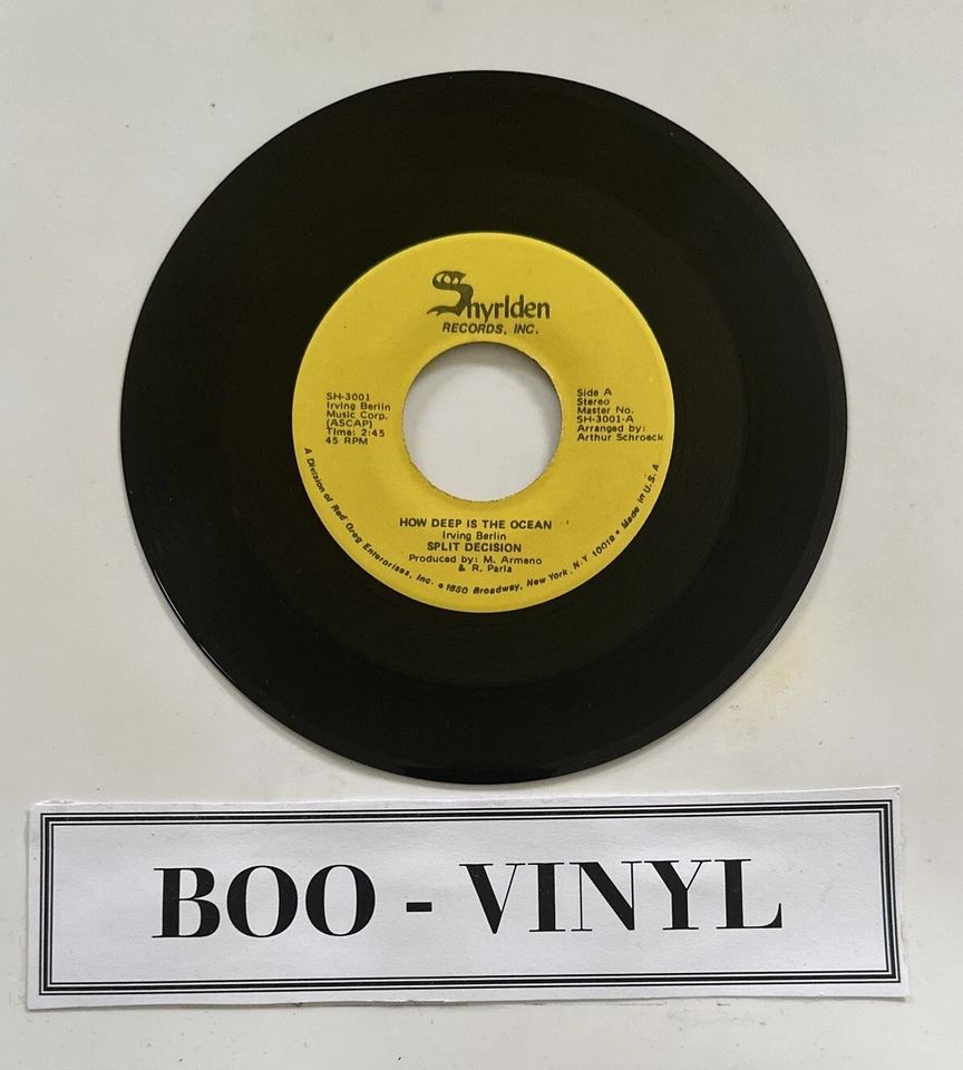 Split Decision - How Deep Is The Ocean, 7" Vinyl Funk Soul Disco VG+ Condition - Image 2 of 4