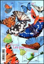 2010 France Block F4498** BF The Butterflies 2010, France Butterfly Sheet MNH